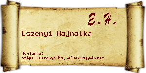 Eszenyi Hajnalka névjegykártya